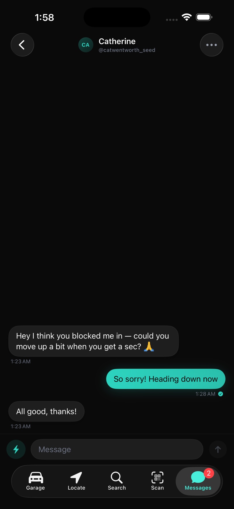 Trace — driver-to-driver chat